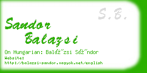 sandor balazsi business card